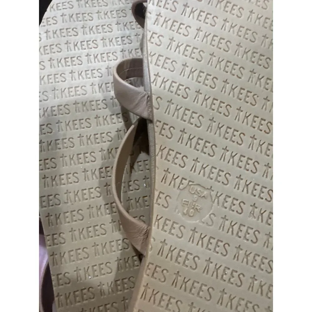 TKEES Emma Cocobutter Vegan 3 Strap Sandals Flat Slides Beach Pool Size US 9